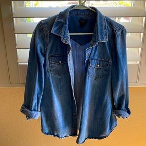 Womens J. Crew western inspired denim button up